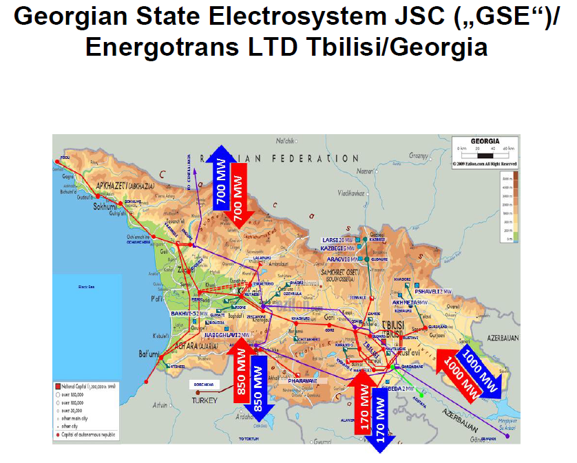 Электронабжение грузии карта распред сетей